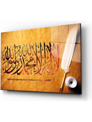 idealizbiz Kelime-I Tevhid Cam Tablo 4mm Dayanıklı Temperli Cam