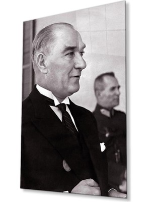 idealizbiz Atatürk Cam Tablo 4mm Dayanıklı Temperli Cam, Atatürk Glass Wall Art