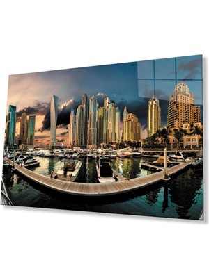 idealizbiz Şehir Manzara Cam Tablo 4mm Dayanıklı Temperli Cam City Landscape Glass Table 4mm Durable Tempered