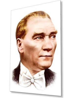 idealizbiz Atatürk Cam Tablo 4mm Dayanıklı Temperli Cam, Atatürk Glass Wall Art