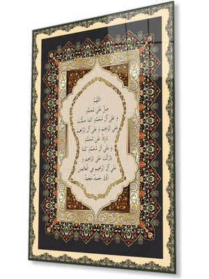 idealizbiz Nali Şerif Cam Tablo 4mm Dayanıklı Temperli Cam, Islamic Prayer Glass Wall Decor