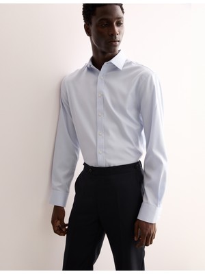 Marks & Spencer Tailored Fit Lüks Pamuklu Dokulu Gömlek