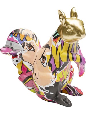 Kare Design Dekoratif Obje Graffiti Squirrel 22CM