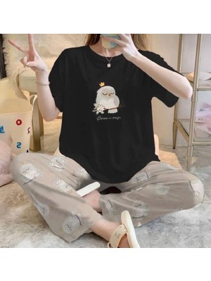Silona Homewear Bahd Owl 7 Believe In Magic Kısa Kollu Pijama Takımı