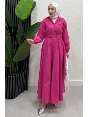 Tesettür Diyarı Yazlık Rapalin Elbise- Pembe