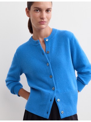 Marks & Spencer Saf Kaşmir Yuvarlak Yaka Hırka