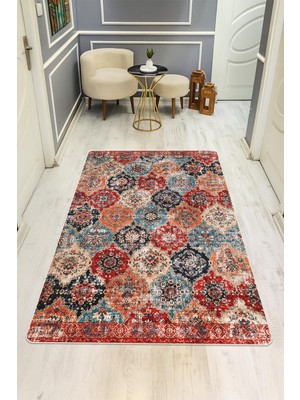 Dolce Mariee Vintage Desenli Dijital Baskı Kaymaz Taban Halı H0105