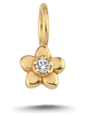 Cherry By Özkonak Beyaz Taşlı Sade Çiçek Charm