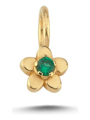 Cherry By Özkonak Yeşil Taşlı Sade Çiçek Charm