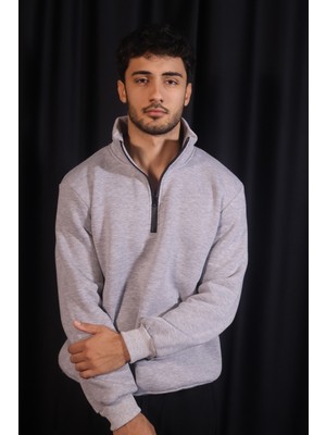 Merins Basıc Yarım Fermuarlı Yaka Sweatshırt