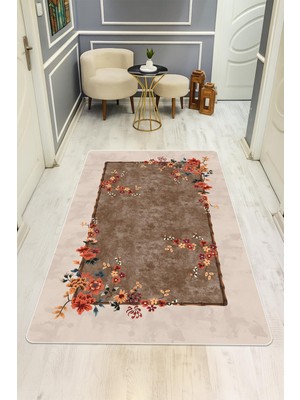 Dolce Mariee Vintage Desenli Dijital Baskı Kaymaz Taban Halı H0114