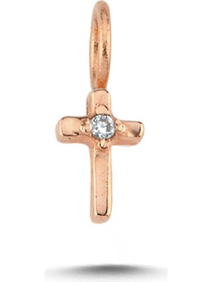 Cherry By Özkonak Parlak Taşlı Haç Charm