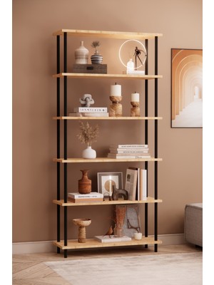 Solto Home OB44-14 Çevir Kur Modüler 6 Raflı Kitaplık | Aletsiz Kolay Kurulum