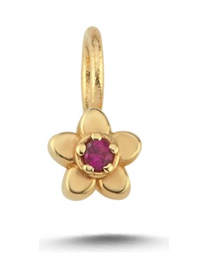 Cherry By Özkonak Pembe Taşlı Sade Çiçek Charm