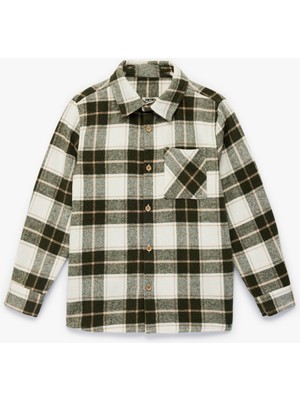 Koton Uzun Kollu Cep Detaylı Ekoseli Oduncu Gömlek