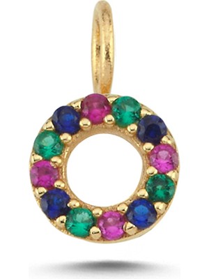 Cherry By Özkonak Yuvarlak Renkli Taşlı Charm