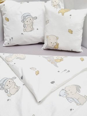 Yada Baby %100 Pamuklu Kumaştan Bebek 6 Parça Yorgan ve Nevresim Takımı & Uyku Seti (70 x 120 Cm)