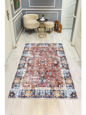 Dolce Mariee Vintage Desenli Dijital Baskı Kaymaz Taban Halı H0098