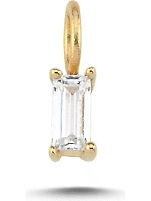 Cherry By Özkonak Mini Dikdörgen Beyaz Taşlı Charm