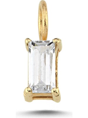 Cherry By Özkonak Big Dikdörtgen Beyaz Taşlı Charm