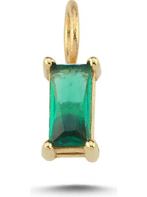 Cherry By Özkonak Big Dikdörtgen Yeşil Taşlı Charm