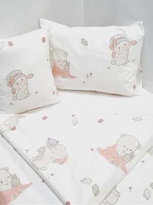 Yada Baby %100 Pamuklu Kumaştan Bebek 6 Parça Yorgan ve Nevresim Takımı & Uyku Seti (70 x 120 Cm)