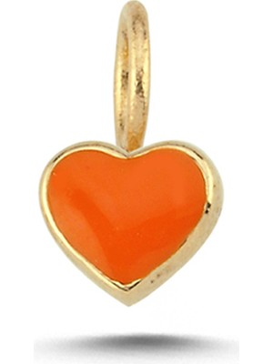 Cherry By Özkonak Turuncu Kalp Charm