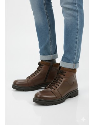 Doçka Erkek Hakiki Deri Spor Tarz Günlük Fermuarlı Içi Kürklü Bot AL25/B7023