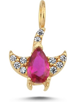 Cherry By Özkonak Kanatlı Renkli Taş Charm