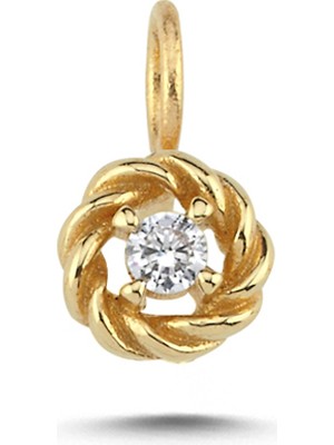 Cherry By Özkonak Burgu Yuvarlak Taşlı Charm