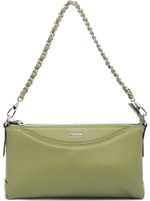 Tergan Yeşil Hakiki Deri Kadın Omuz Çantası - S25K1BC79149-K2A