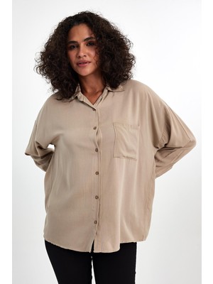 Yakamor Kadın Oversıze Poplin Gömlek