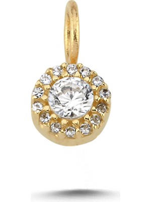 Cherry By Özkonak Parlak Taşlı Yuvarlak Charm