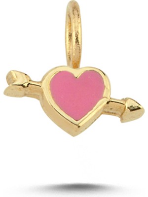 Cherry By Özkonak Pembe Kalp Ok Charm