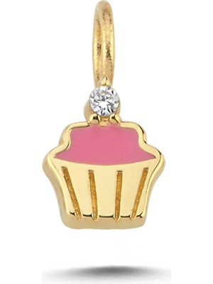 Cherry By Özkonak Pembe Cupcake Charm