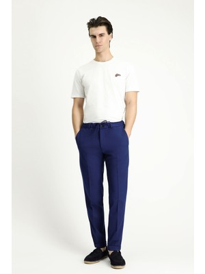 Kiğılı 7 Drop Slim Fit Dar Kesim Likralı Beli Lastikli Ipli Klasik Kumaş Pantolon