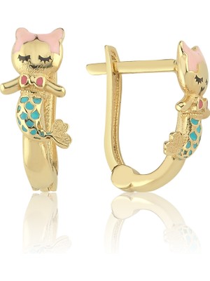 Cherry By Özkonak Deniz Kızı Altın Çocuk Küpesi