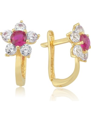 Cherry By Özkonak Pink Flower Çocuk Küpesi