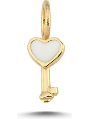 Cherry By Özkonak Beyaz Kalp Anahtar Charm