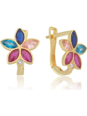 Cherry By Özkonak Tekli Taşlı Flower Çocuk Küpesi