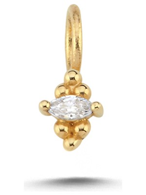 Cherry By Özkonak Parlak Oval Taş Charm