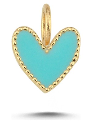 Cherry By Özkonak Big Turkuaz Parlak Kalp Charm