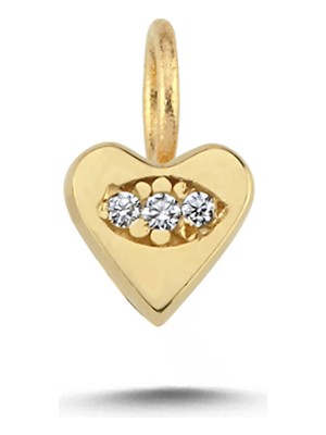 Cherry By Özkonak Ortası Taşlı Kalp Charm