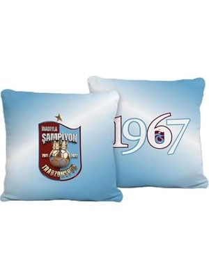 Karokstore Lisanslı Pamuk Şampiyonluk Mavi Kırlent Çok Renkli Tekli