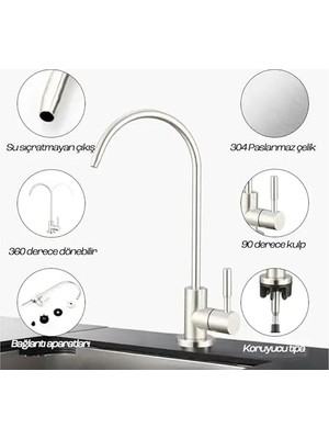 Karokstore Paslanmaz Çelik Su Arıtma Cihazı Musluğu