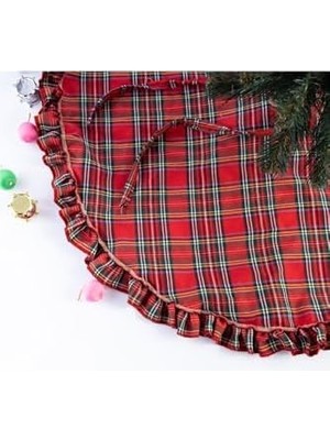 Karokstore Yılbaşı Çam Ağacı Örtüsü, Pamuklu Ekose 60 cm