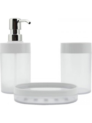 Karokstore 3 Parça Banyo Seti, Sabunluk ve Fırçalık, Üst Kalite Banyo Aksesuarı