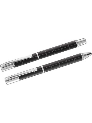 Karokstore Serisi 1001DT Slayt Siyah Dolma Kalem+Tükenmez Kalem