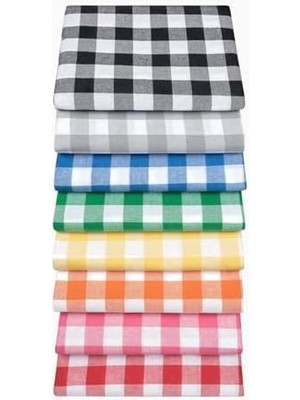 Karokstore 160X170 cm Gri Büyük Kare Desen Pötikareli Masa Örtüsü, Sofra Bezi, Piknik Örtüsü