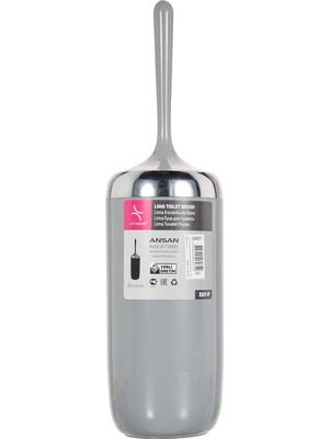 Karokstore M-E07-07-P Lima Tuvalet Fırçası, Krom Dekorlu, Gri